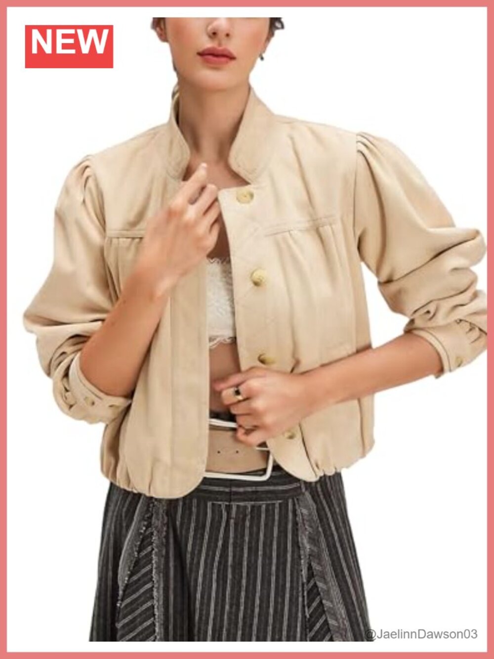 Faux Suede Cropped Bomber Jacket Button Down Pockets Casual Coat
